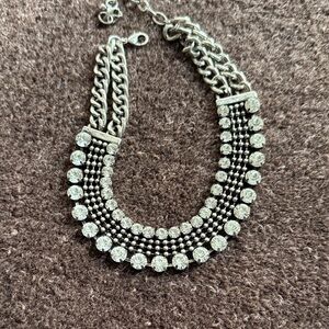 Elegant Silver and Black Women's Necklace
